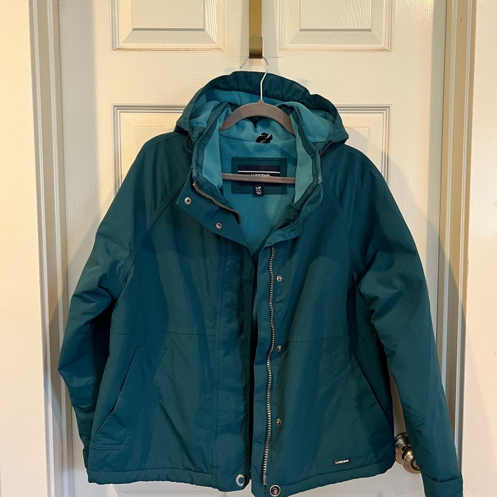 Lands End teal squall jacket